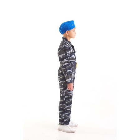 Carnival costume "landing", beret, overalls, belt, 5-7 years old, height 122-134 cm-1