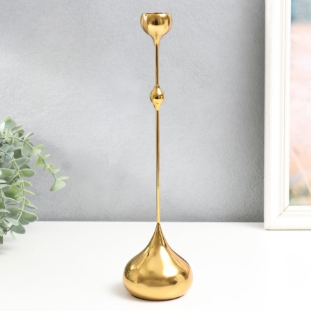 Summary metal per 1 candle "drop of water - top" gold 8.5x8.5x31 cm-1