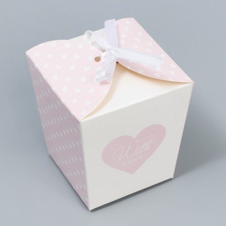 Bonbonniere box, gift packaging, “hearts”, 7.5 x 8 x 7.5 cm-2
