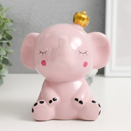 Pigger Ceramics "Pink Elephant with Wings in the Crown" 12.8x9.5x14 cm