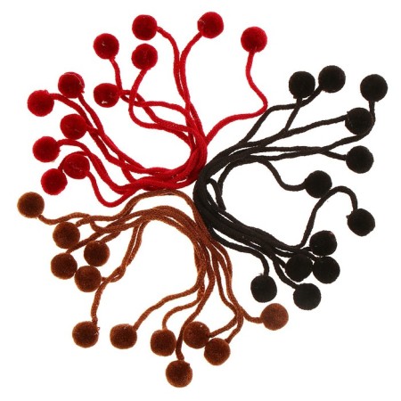 Decorative element on the rope "Joy" 2 balls, d = 1.5 cm, set 18 pcs., Mix color-1