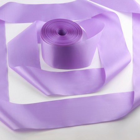 Satin tape, 100 mm × 100 ± 5 m, lilac color