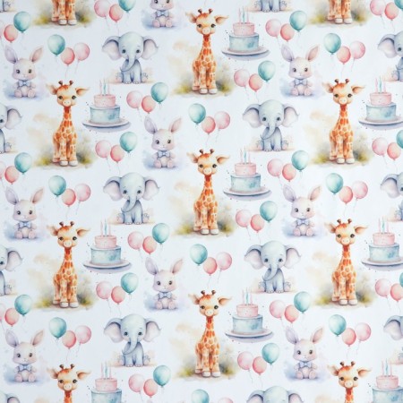 Paper packing craft white "Festive animals", 50 x 70 cm-1