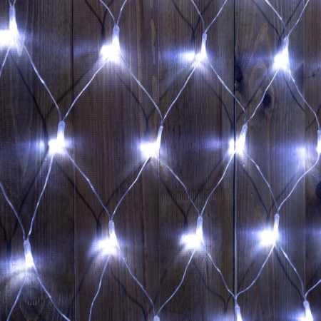 Garland "Network" 2 × 3 m, IP44, UMS, transparent thread, 384 LED, white glow, 220 V-2