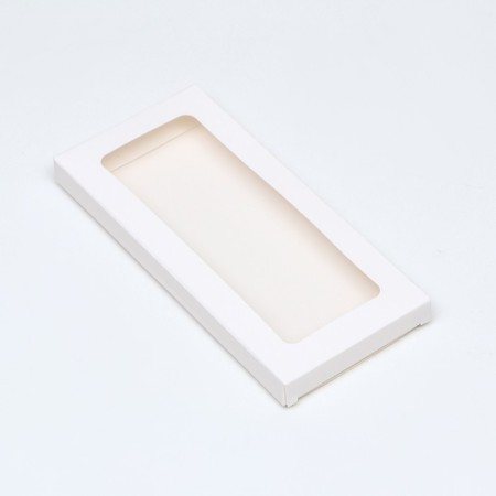 Box for tiles of chocolate, white, with a window 17.1 x 8 x 1.4 cm-1