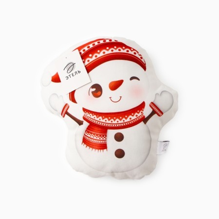 New Year. Pillow Ethel "Snowman" 30x32 cm, 100 p/e, velor-4