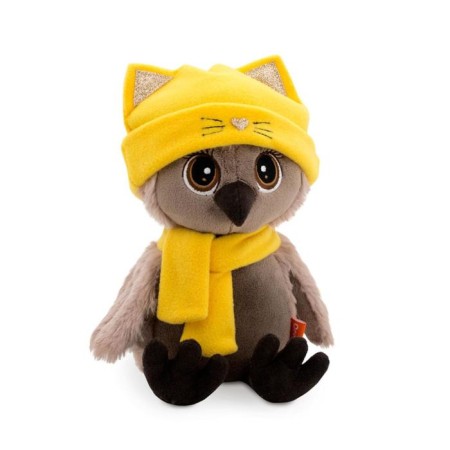 Soft toy "owl Sonya", in a hat of a kitten, 20 cm