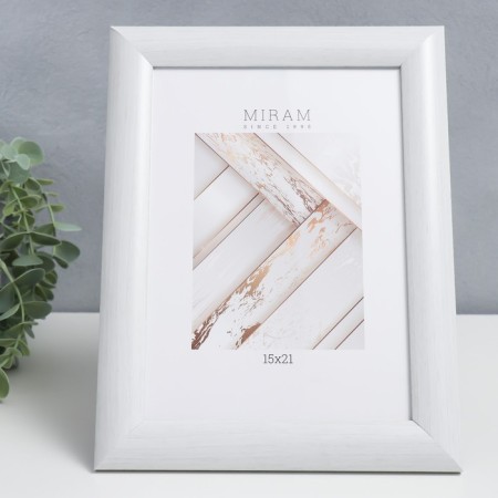 Photo frame Plastic "Mira" 15x21 cm 647261-6, white (plastic screen)