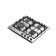 Hob Midea MG643TX, gas, 4 burners, silver