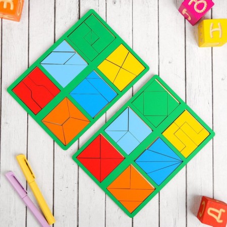 "Fold the square", level 2 (mini), Mix color-1