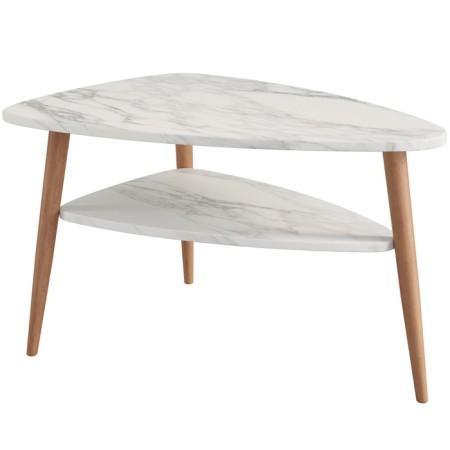Commerce table "Trio Mini", 695 × 500 × 418 mm, color white marble-1