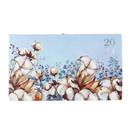 Bleaner dated 2024, 175x105 mm, 64 sheets of Escalada, soft binding, artificial leather "Nappa", foil embossing, white offset 70 g/m², blue
