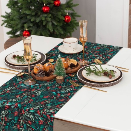Walking on the table New Year's Ethel "Winter Berry" 40x147cm, 100%HL, sarzha 190 g/m2-4