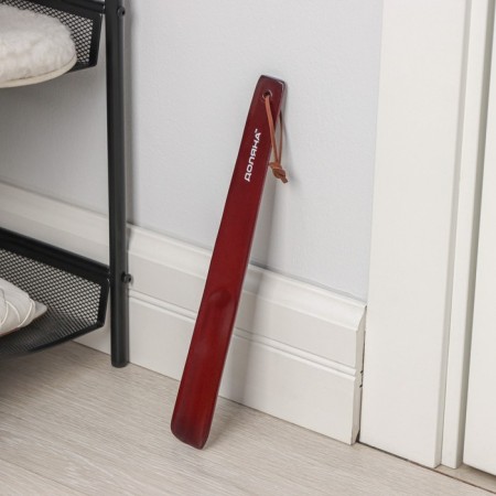 A spoon for shoes wooden shade, 30 cm, brown color-5
