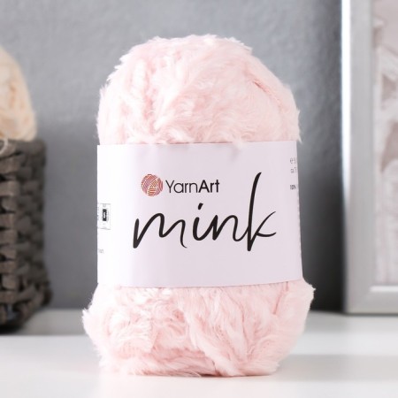 Yarn "mink" 100% polyamide 75m/50g (347 sv. Rozov)