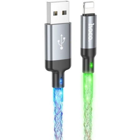 Hoco U112, Lightning cable, 2.4 A, 1 m, luminous, gut-1