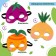 A set of carnival masks of masks "Vegetable Party", 5 pcs.