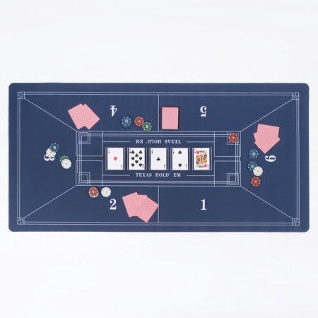 Cloth for poker, rubberized, 120 x 60 cm, thickness 3 mm, blue-2