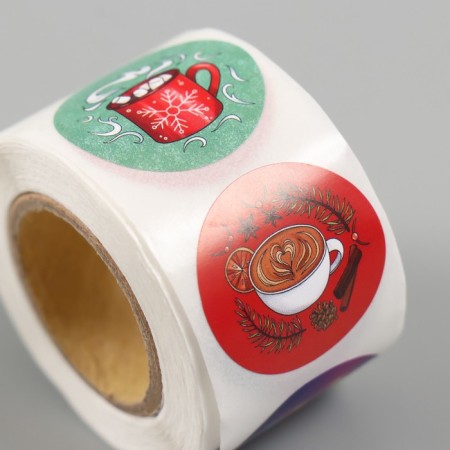 New Year Stick Paper "Santa Claus" d = 2.5 cm 252 pcs in roll-3
