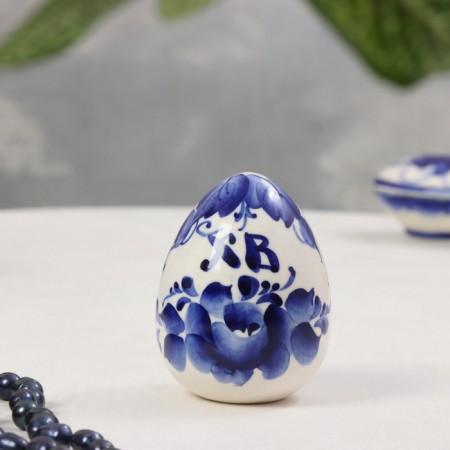 Souvenir "Egg on the stand", 10.x6 cm, gzhel-3