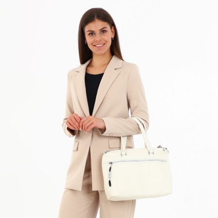 Lugus bag, 2 external pockets, white color-1