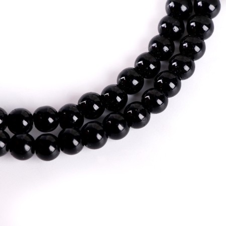 Beads made of natural stone "Black agate" set of 90 pcs., Size 1 pc. - 4 mm