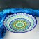 Plate of the Rishtan ceramics "Flowers", 22 cm, blue