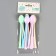 Tablespoons are plastic, in a set 12 pieces, mix colors