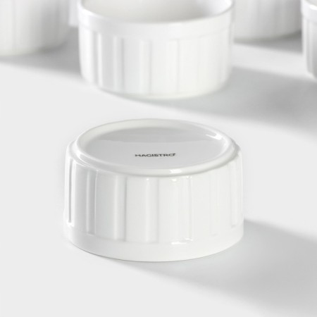 A set of Ramekines from heat -resistant ceramics Magistro "Caspar", 6 items: 200 ml, white color-4