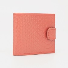 Women's wallet on the Textura button, tea rose color