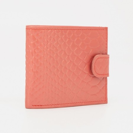 Women's wallet on the Textura button, tea rose color