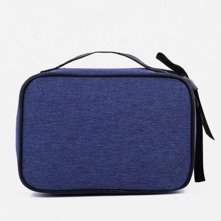 Cosmetic bag with a zipper, with a lining, blue color-1