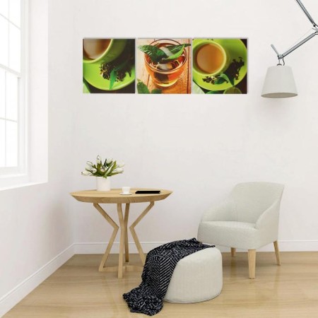 Modular painting on the subframe "Cup of tea" 3pcs-28*28cm; 28x84cm-1