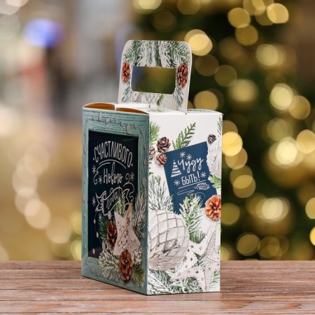 Gift box "Happy New Year", 20 x 20 x 9 cm-1