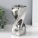 Ceramics candlestick per 1 candle "bend" d = 3.5 cm silver 6.5x6.5x17.5 cm