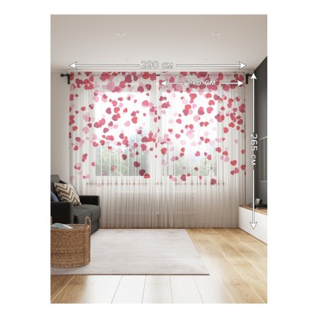 Photo "Rain of hearts", size 145x265 cm, 2 pcs-1