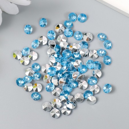 Decor for creativity in the bottle "Rhinestones. Light-blue" set 250 pcs d = 0.6 cm 4x3x3 cm-3