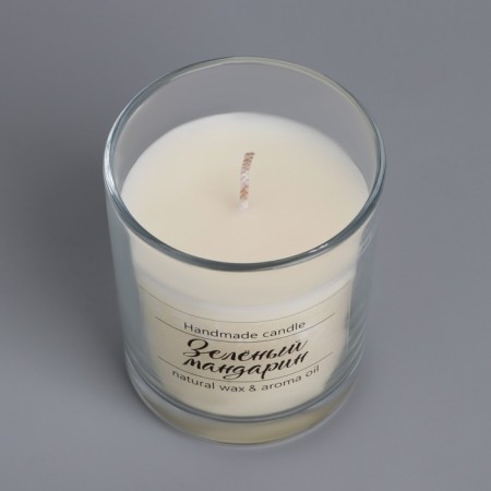 A candle in a glass flavored "green mandarin", 7x7 cm, 27 hours-4