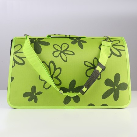 Bag - Carriage for animals "Flowers", green, size L, 53 x 21 x 29 cm-2