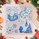 Stickers on the windows "New Year" village, Sani, 38x30 cm