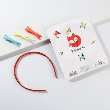 Fit and hair clips (3 pcs.) "Fox", set-5