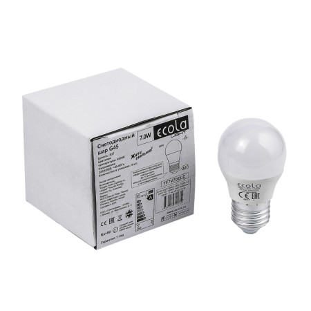 LED LED ECOLA LIGHT GLOBE, G45, E27, 7 W, 4000 K, 220 V, 82x45 mm