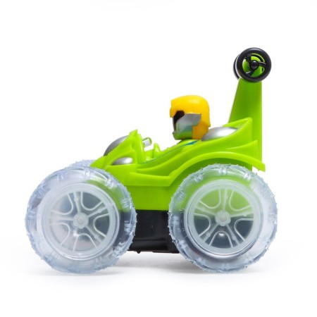 Radio-controlled “Trick” car, works on batteries, lighting effects, green color, green-1