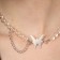Choker "Butterfly" with a chain, white color in silver, l = 40 cm