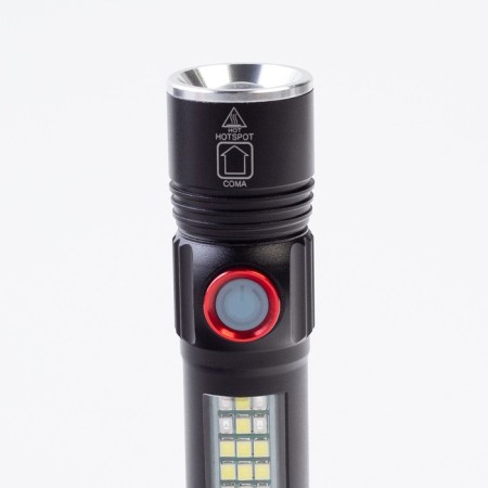 Manual battery flashlight, 10 watts, 2200 mAh, P60, IPX45, ZOOM, 5 modes, charge indicator-5