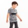 Polo T -shirt for a boy, gray color/print mix, height 134 cm