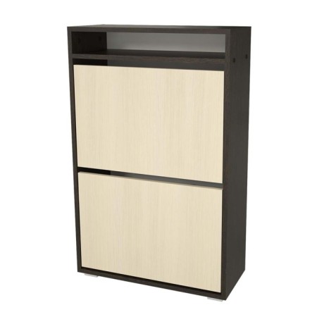 Tumbling for shoes No. 1, 590 × 250 × 940 mm, oak wenge / oak milk