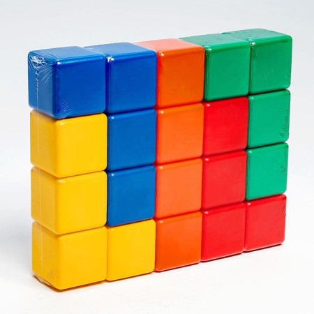 Set of colored cubes, 20 pieces 6 x 6 cm-6