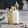 Snowman Snowman Metal for one candle, 7.5x10.7x15 cm, gold