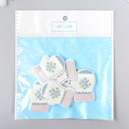 Decor for creativity wood, felt "mittens" set of 6 pcs 4x3.2 cm-4